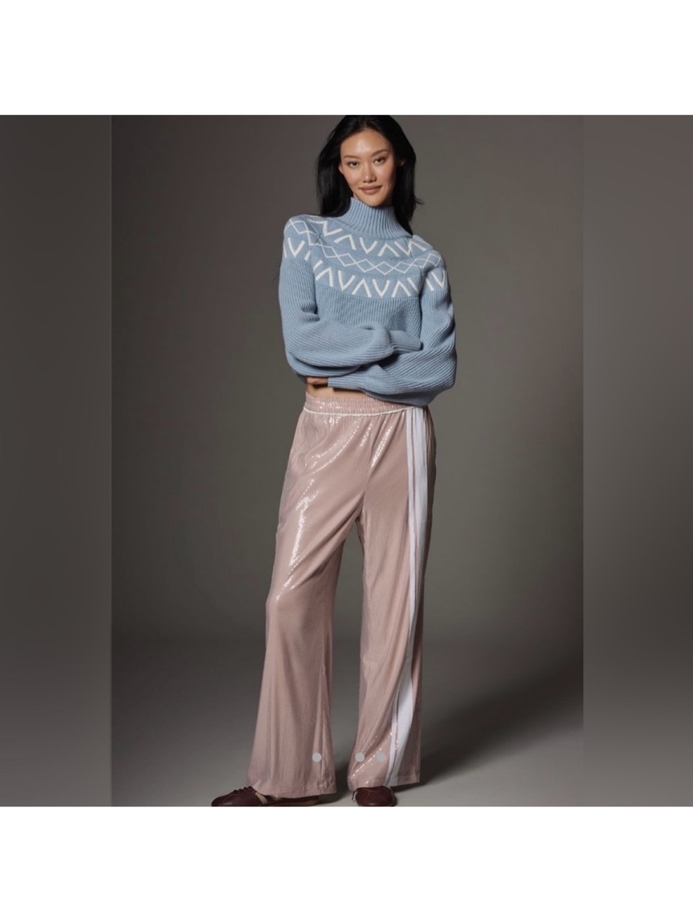 NWT Anthropologie Maeve Brooklin Pink Sequin Pants Small